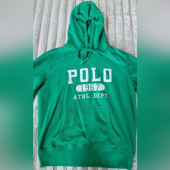 Polo Ralph Lauren Men's Green Polo 1967 Athl. Dept. Fleece Lined Hoodie - Picture 4 of 7